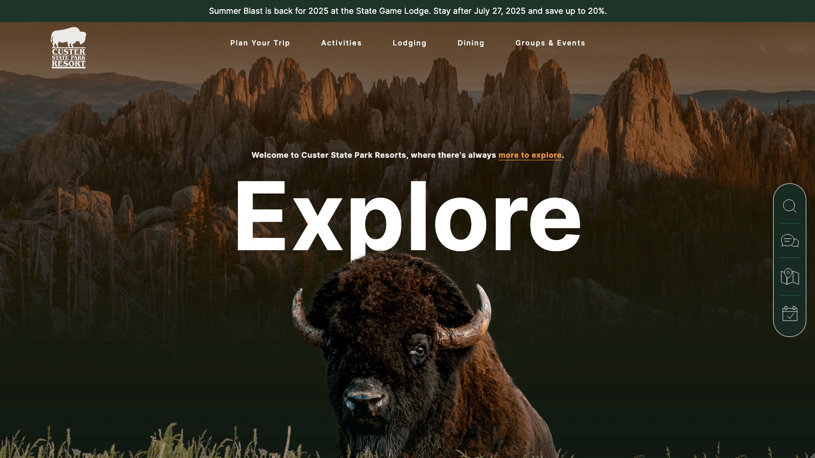 Custer Resorts Website